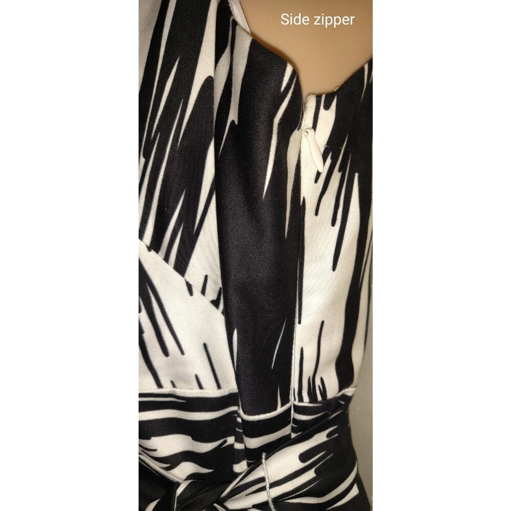 Black & White Dress CALVIN KLEIN Women Size 10 SLEEVELESS Zebra Quiet Luxury - Picture 6 of 16